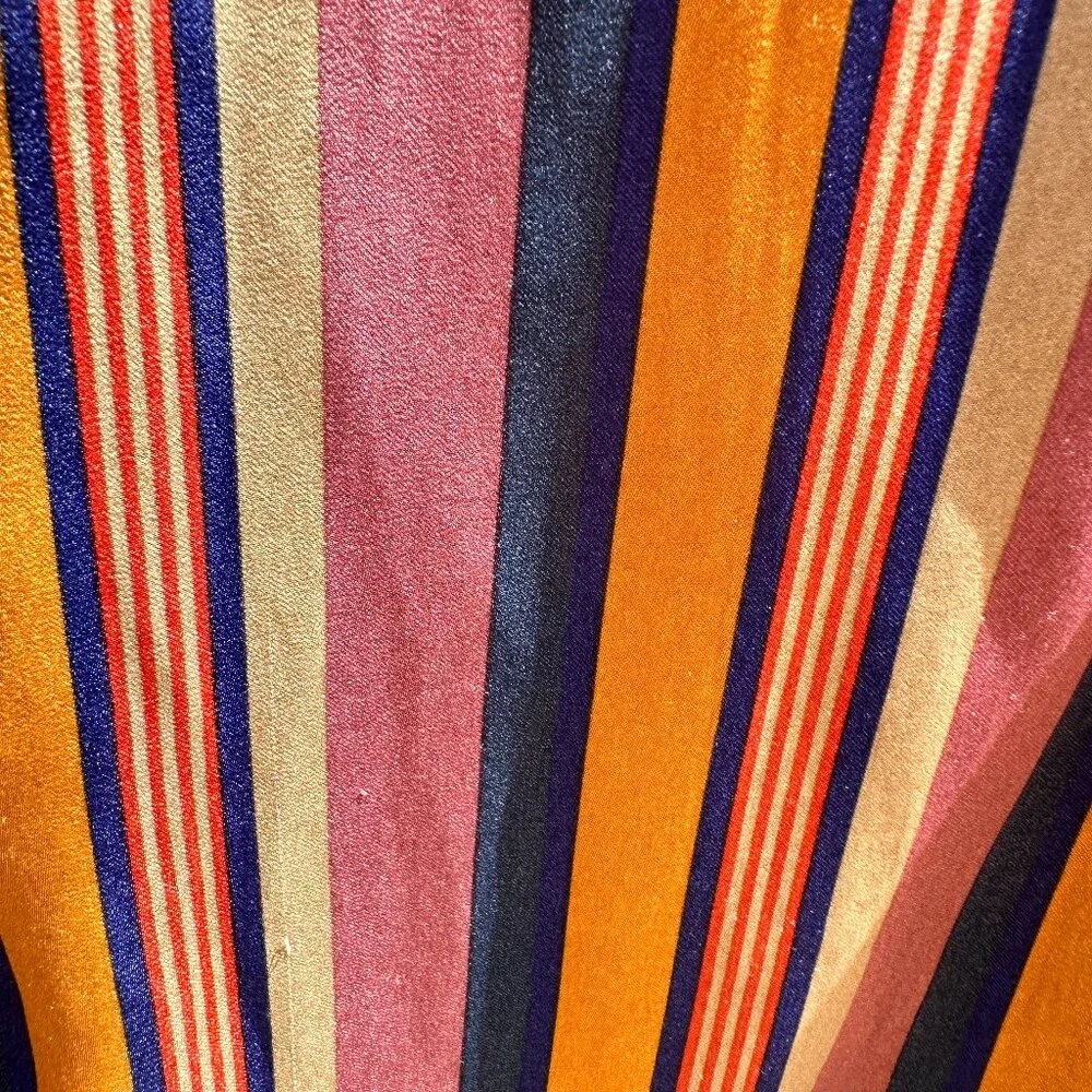 Free People Striped Satin Boyfriend Button-Down Shirt